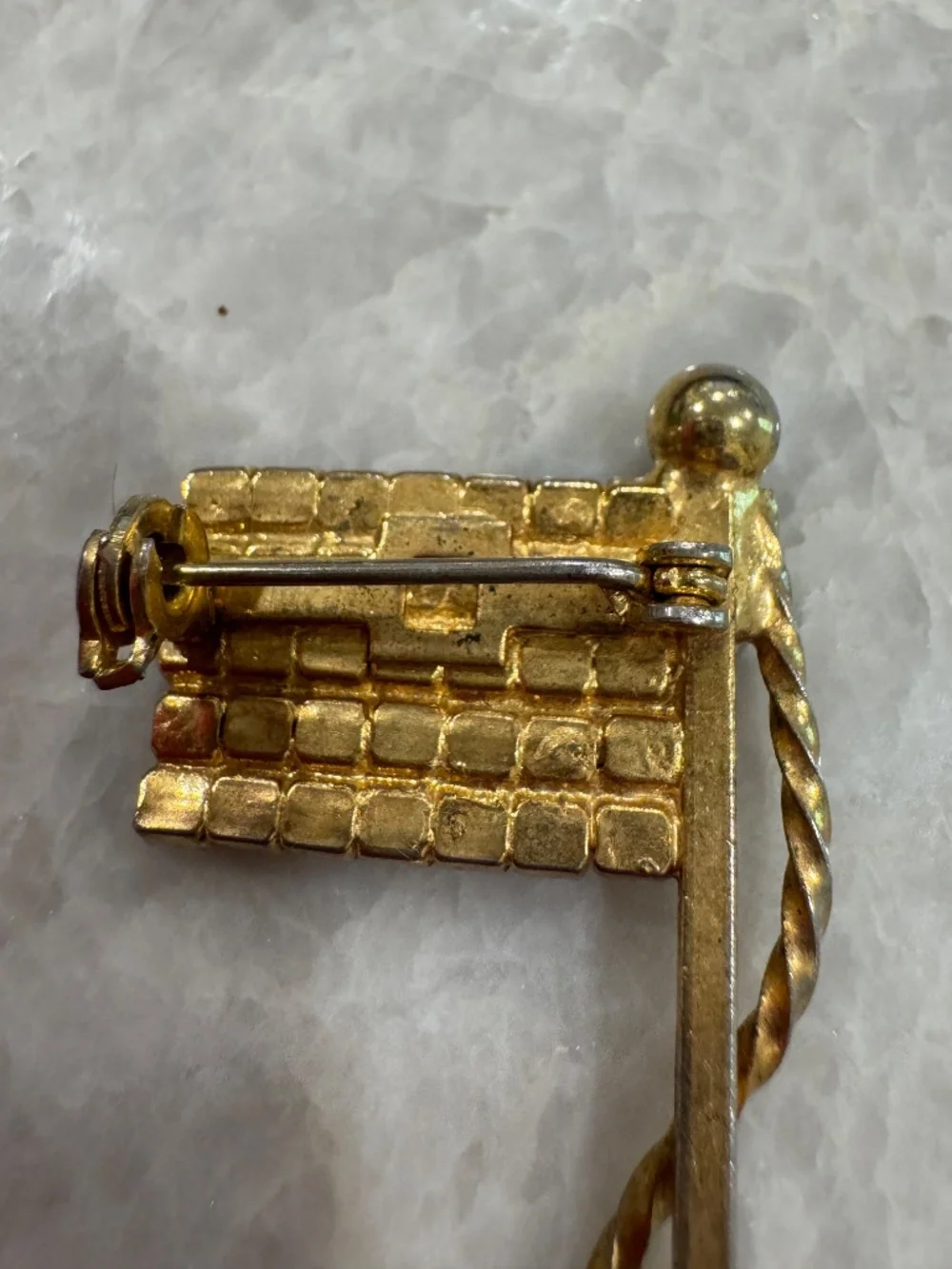 Vintage American Flag Rhinestone Pin Brooch